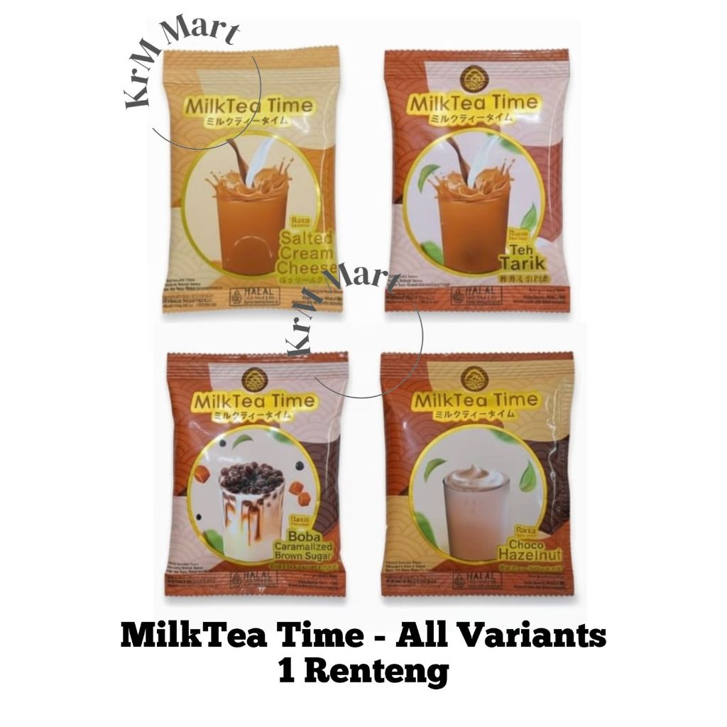 MilkTea Time All Varian 1 renteng renceng isi 10 sachet minuman serbuk instan rasa salted cream chee