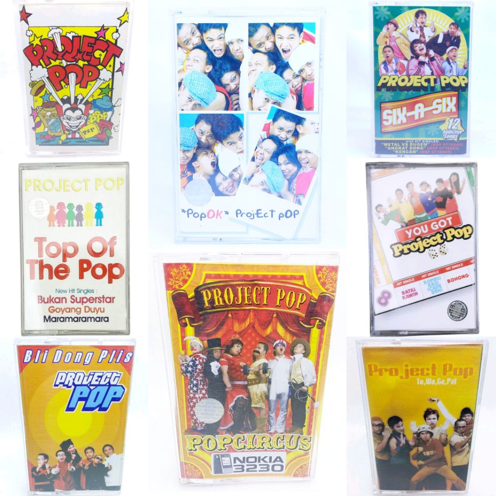 Kaset pita PROJECT POP - pop ok - popcircus - tu wa ga pat - bli dong plis - lumpia vs bakpia - six 