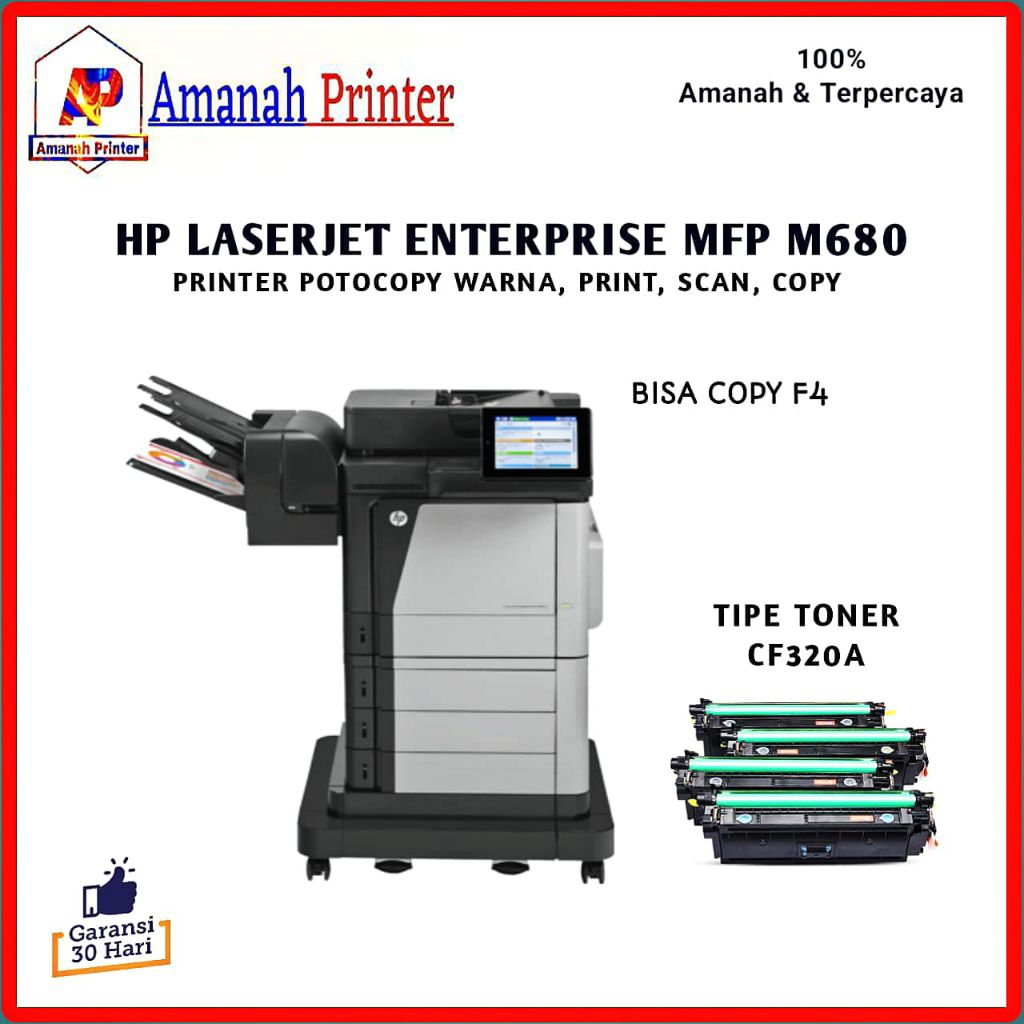 Printer HP Color Laserjet Enterprise mfp M680 Print Scan Copy F4 A4 Printer Fotocopy Color
