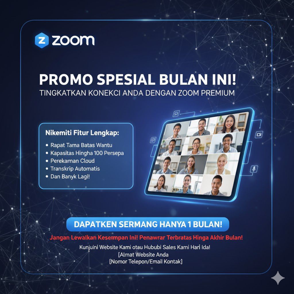 Zoom Premium 100 Peserta (1 Bulan)