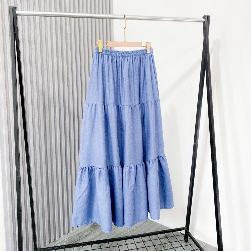 Ima Skirt Jeans | Rok Panjang Remple Bahan Nudie Jeans | Rok Wanita Terbaru | Rok Wanita Korean Styl