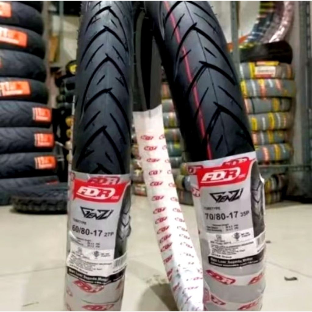 sepasang/satuan ban cacing ring 17 merk FDR GENZY ukuran 60/80-17 & 70/80-17