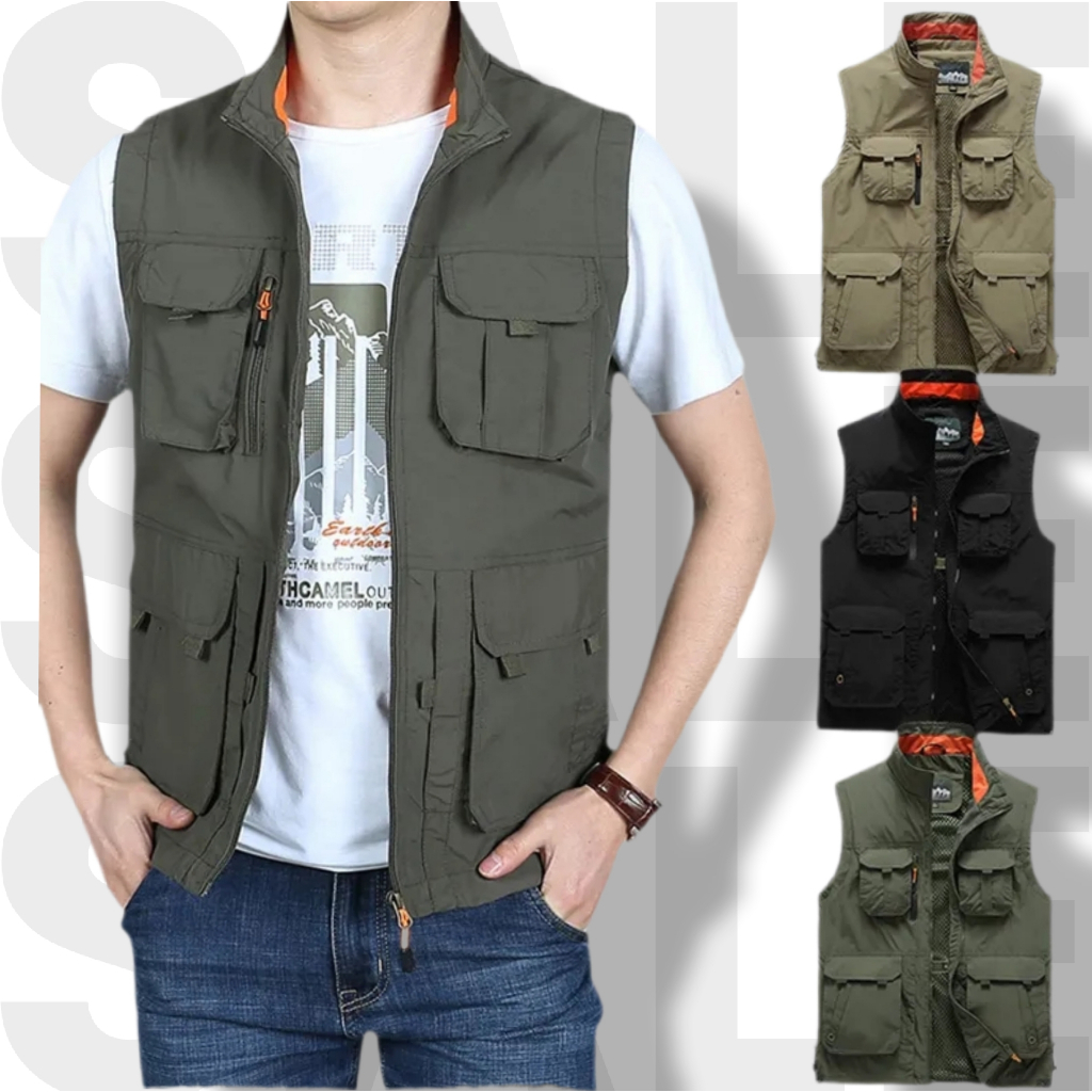 rompi wartawan pria casual keren cardinal jumbo murah