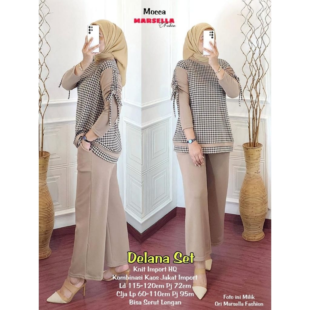 DELANA SET BY MARSELA ORIGINAL SETELAN WANITA MODEL TERBARU SETCEL KEKINIAN MODEL CANTIK MODERN