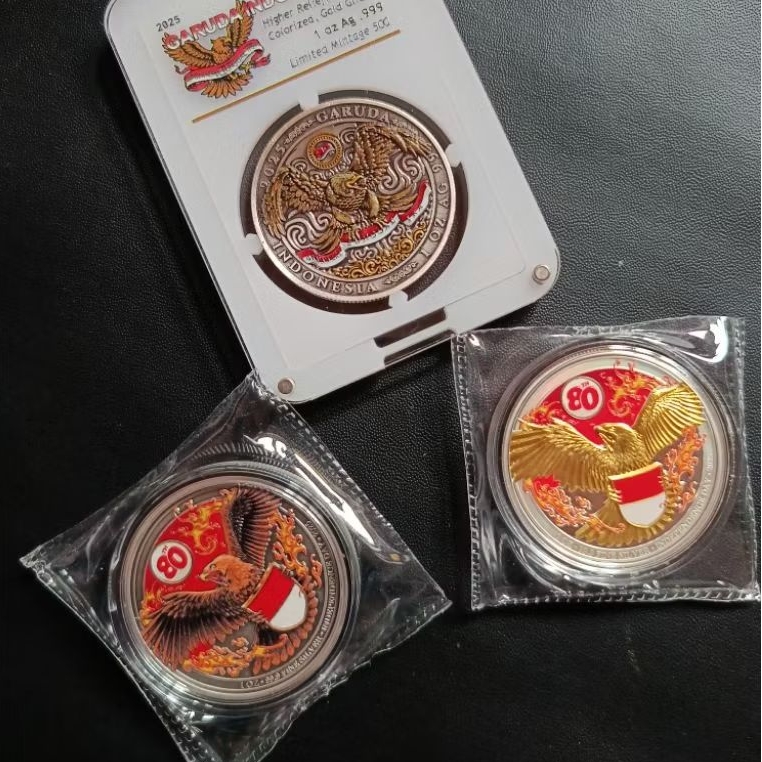 Fine silver 1 Oz seri kemerdekaan Garuda 80