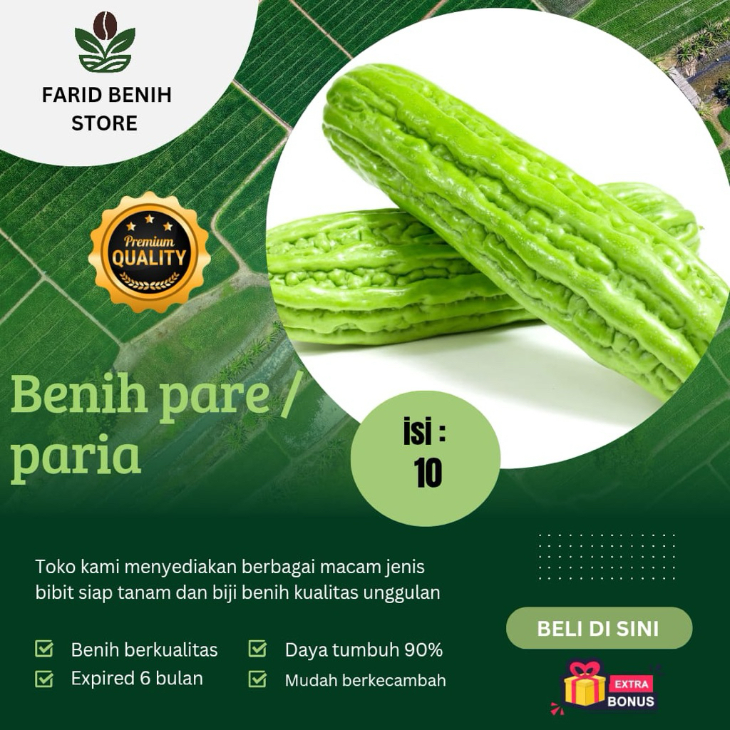 paket kecil 10 biji benih pare pilihan