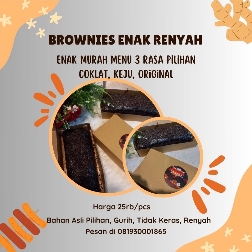 Brownies enak nyoklat banget , bahan pilihan renyah dan tidak keras