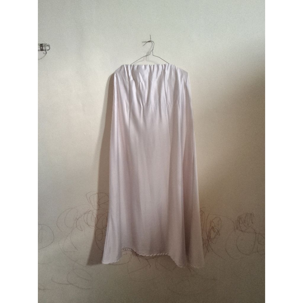 (PL) Rok Satin Jumbo Wanita - Soft Pink