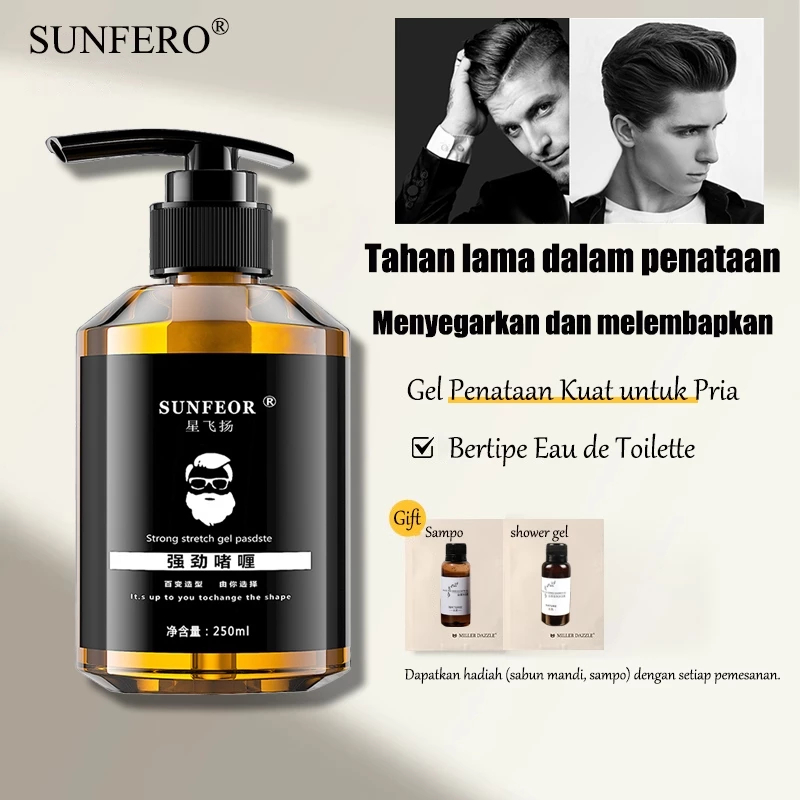 Lilin Rambut Pria krim penata rambu Hair Gel Styling Pomade tahan kuat WaterBased tidak lengket
