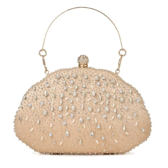 clutch Gold/Silver Kristal  Bunga Mewah Kondangan tas pesta Tas Pesta  Party Clutch  Tas Wanita Wome