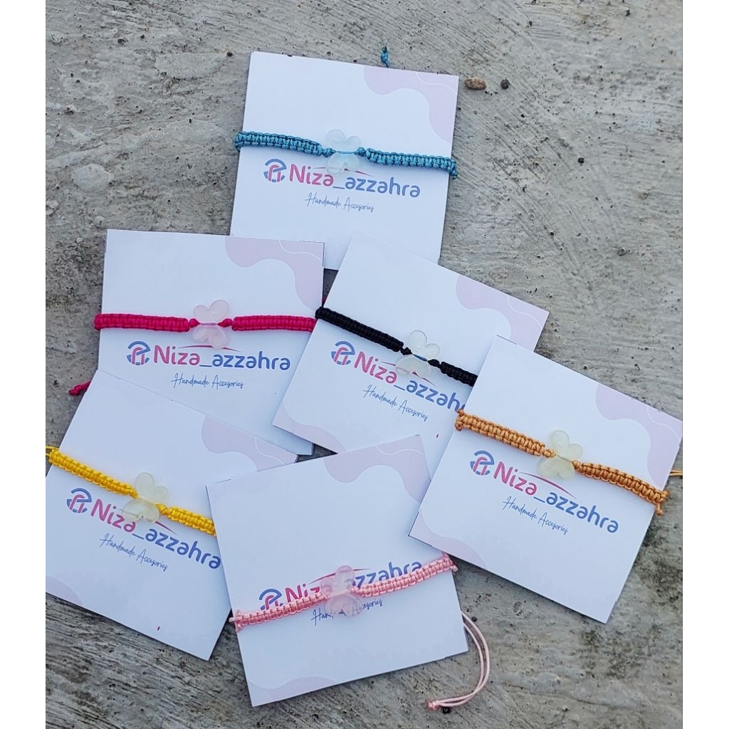 GELANG TANGAN MACRAME KUPU-KUPU  AESTHETIC / GELANG RAJUT / GELANG MACRAME /GElANG TALI/ GELANG LUCU