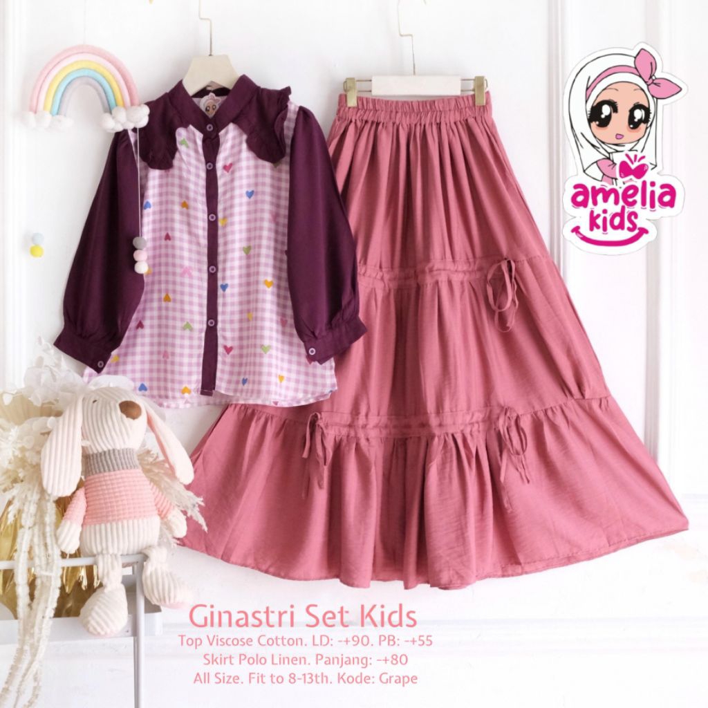GINASTRI SET ROK ANAK PREMIUM ORI MOELA
