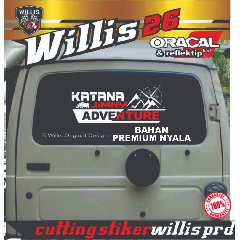 STIKER Kaca MOBIL BADAK Jeep Katana Jimny adventure