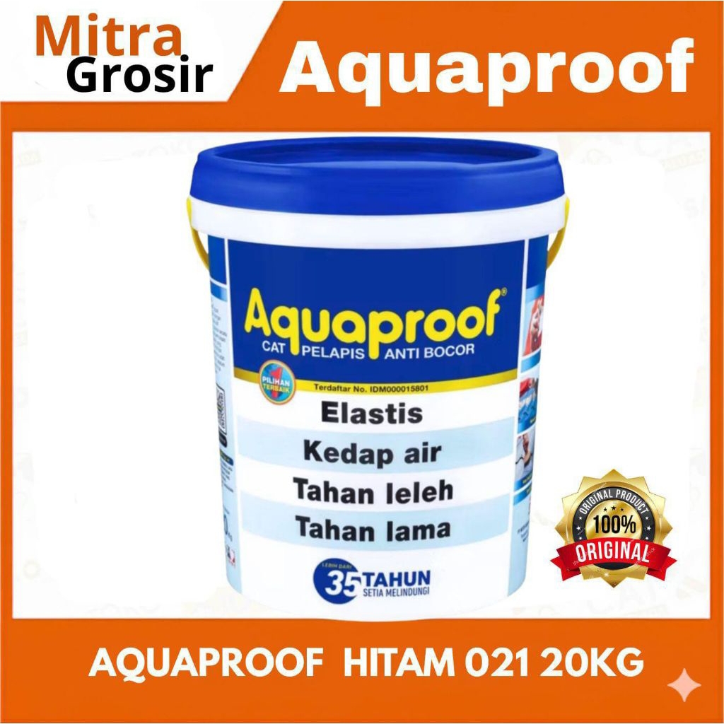 CAT AQUAPROOF 20KG HITAM 021 | AQUAPROOF CAT WATERPROOF | AQUAPROOF CAT ANTI BOCOR