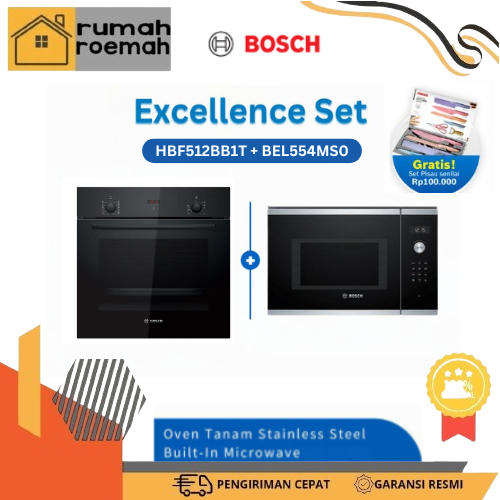 (BUNDLE) Bosch HBF512BB1T Oven + Bosch BEL554MS0 Microwave