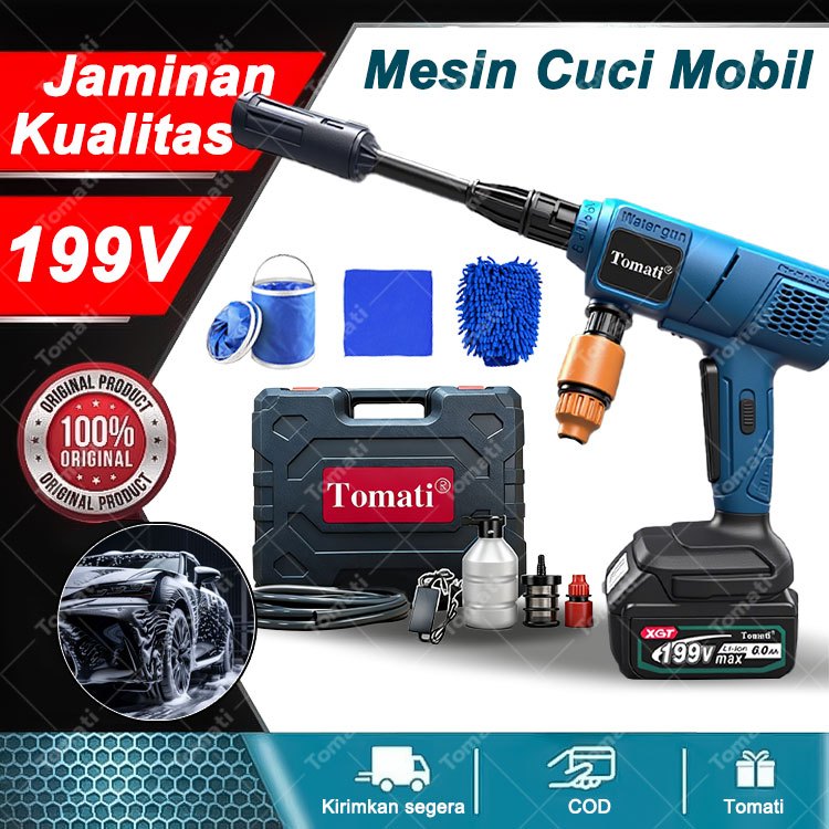 Tomati Alat cuci semprot Cordless jet cleaner tekanan tinggi Gratis Mesin spray cuci motor Mesin Ste