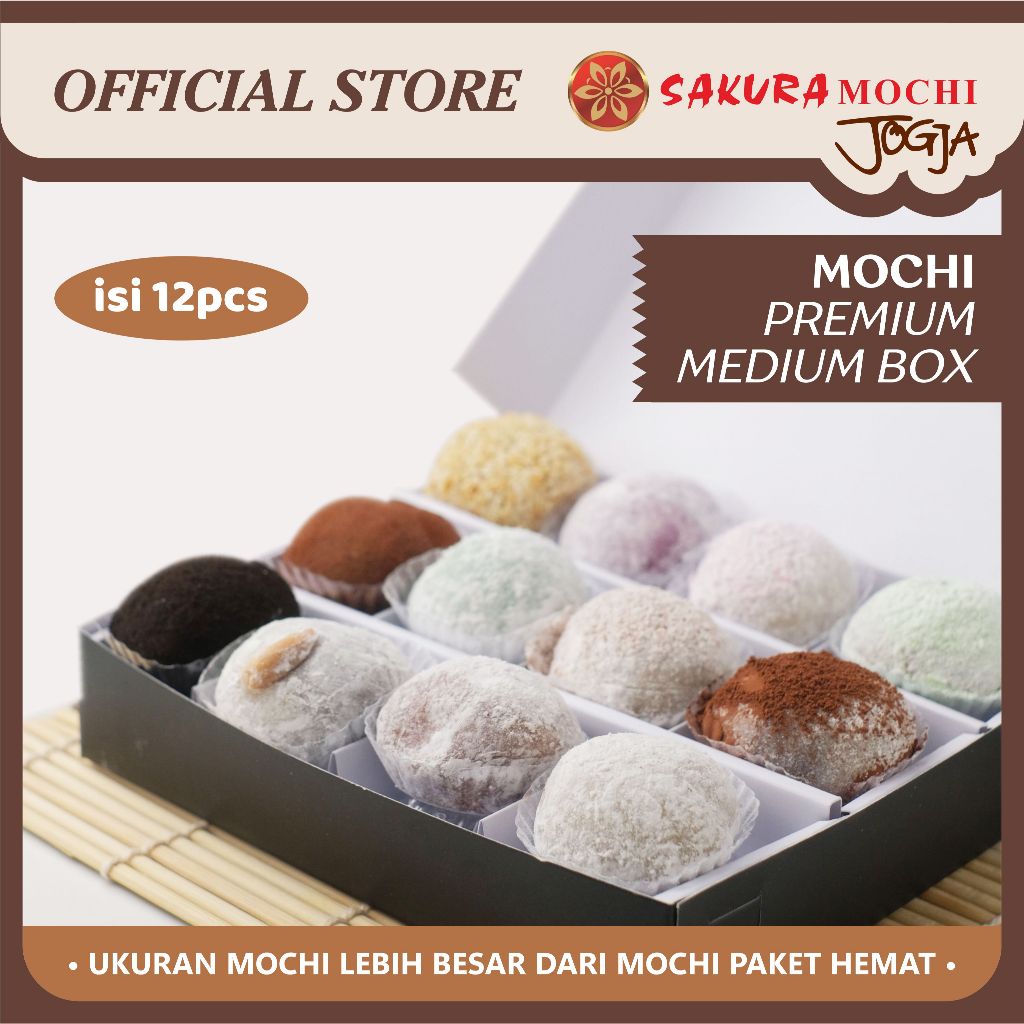 Medium Box Isi 12Pcs - Mochi Sakura - Sakura Mochi - Premium Medium Box- Mochi sakura jogja