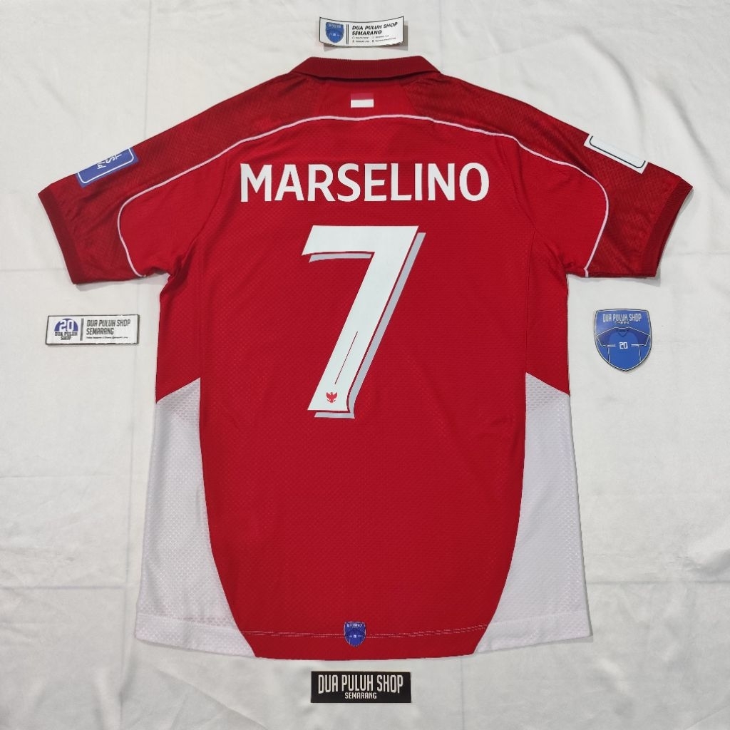 Jersey Timnas Indonesia Home 2025 Original Erspo PI SS NNS Marselino 7 Size L (used)