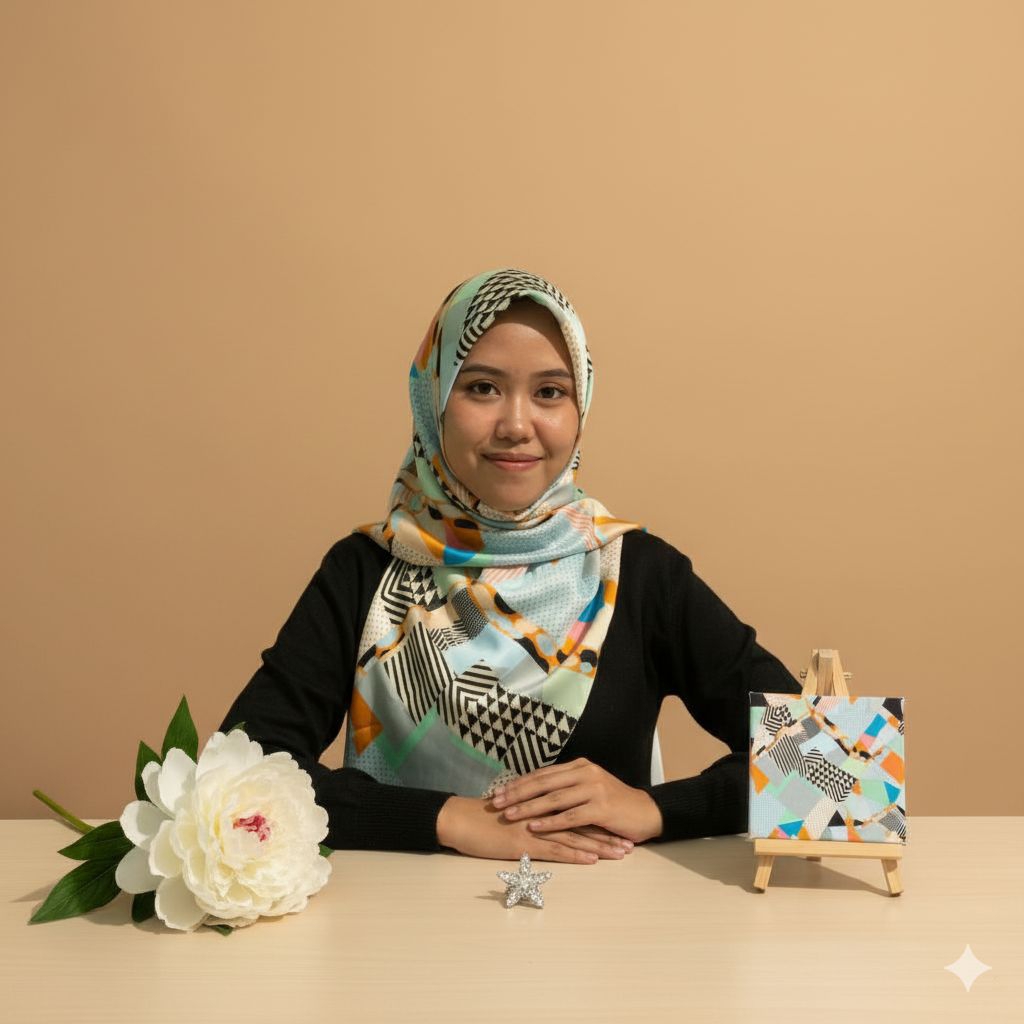 Hijab Segi Empat Motif Kotak
