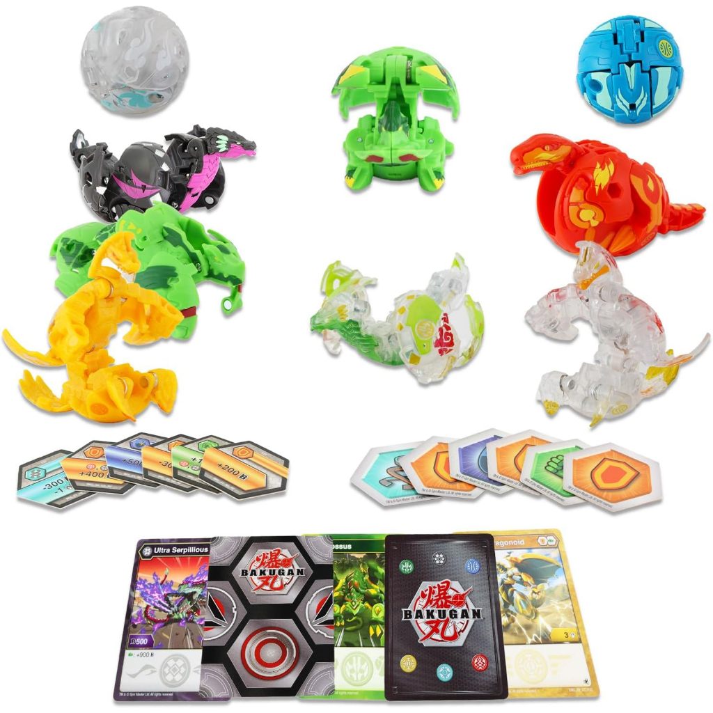 Bakugan Ultra Starter Pack - 42 Pc Bundle with 9 Bakugan Battle Balls, 18 BakuCores, 9 Character Car