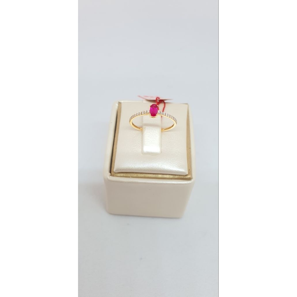 Cincin Batu Merah keliling American Diamond 8k