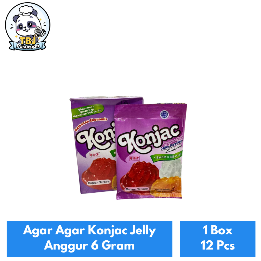 Agar Agar Konjac Jelly Anggur 6 Gram Kemasan 1 Box Isi 12 Pcs