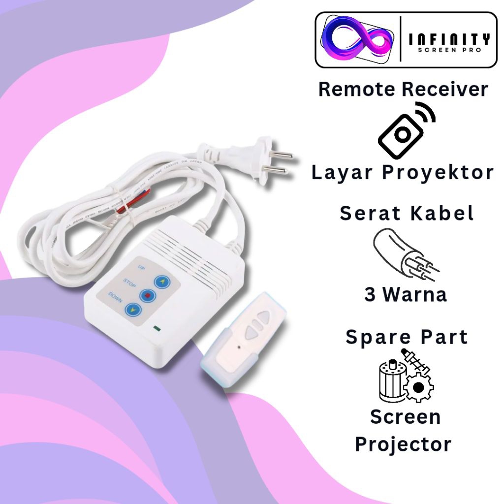 Remote Receiver Layar Proyektor Motorized / Remote Screen Projector