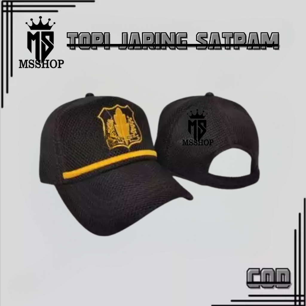 Topi import bahan berkualitas Velcro | Topi Army | Topi Tactical Topi baseball Satpam jaring double 