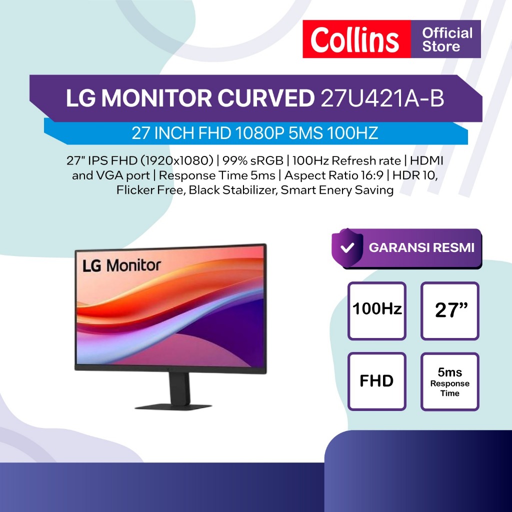 LG MONITOR 22 INCH 22U401A VA FHD 1080P 100HZ TILT 1Y