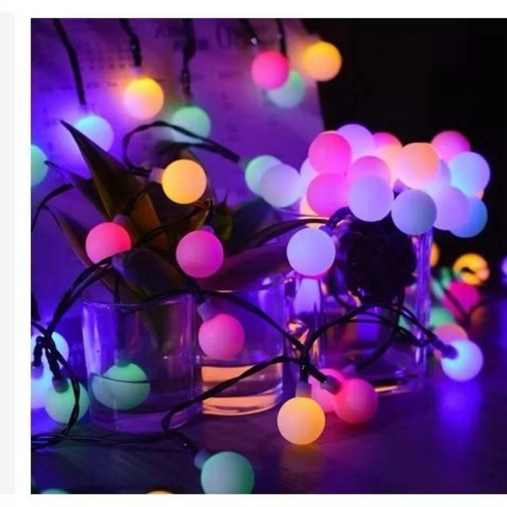 Lampu Tumbler Anggur Warna Rainbow 10 Meter / Lampu Hias Anggur