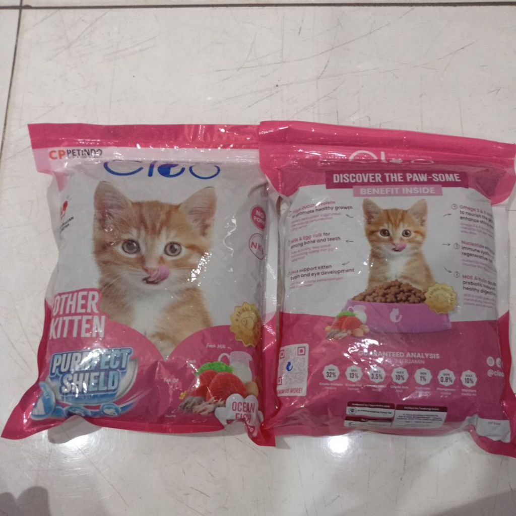 Cleo kitten 500gr repack makanan kucing cleo kitten dryfood