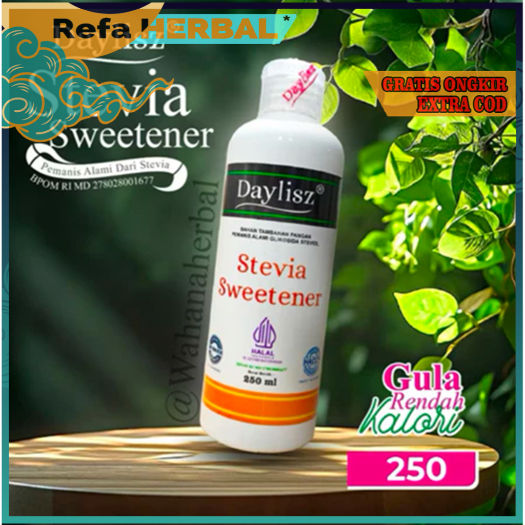 Gula Cair Daylisz Stevia Sweetener Pemanis Alami 250 ml ORIGINAL