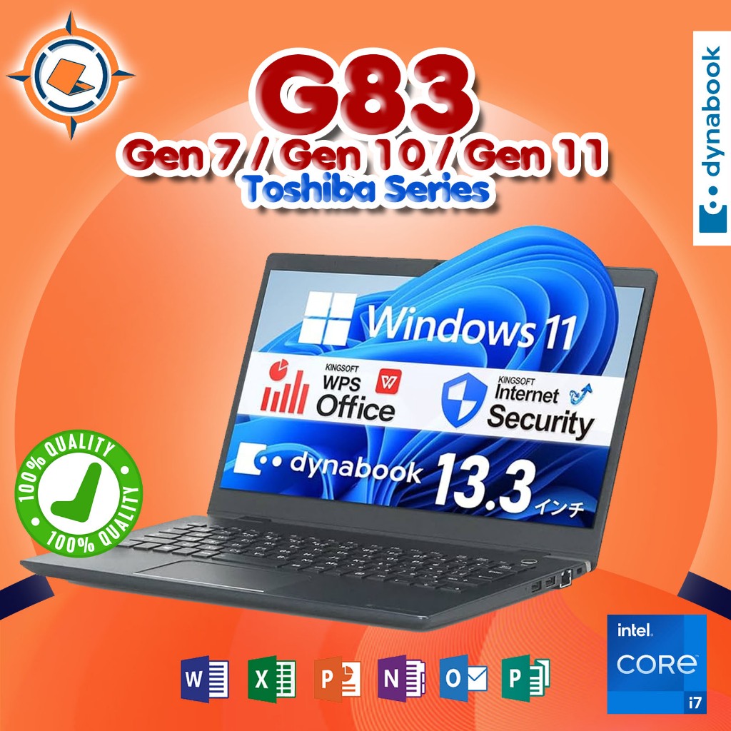 [PRROMO] LAPTOP TOSHIBA DYNABOOK G83 INTEL IRIS CORE i7 GEN 11 RAM 16GB SSD BERGARANSI