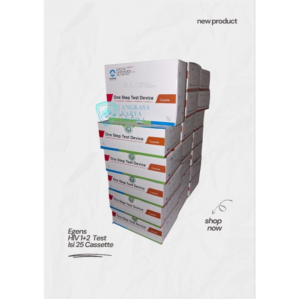 HIV 1+2 / Alat Test HIV | Isi 25 Cassette | Egens