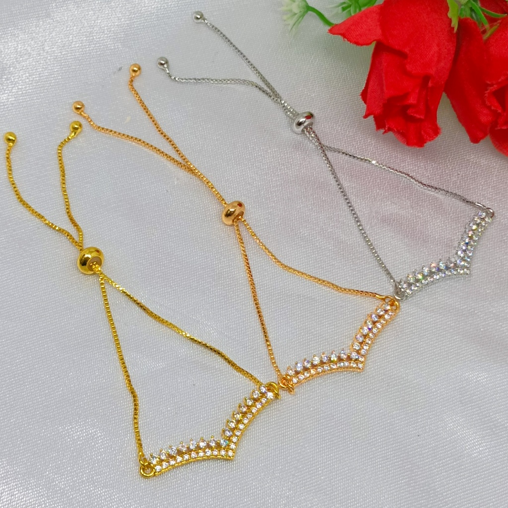 Grosir Terbaru Gelang Bangle Zirkon Bracelet Lapis Emas 24K Gold Serut Xuping Anti Karat Tidak Mudah