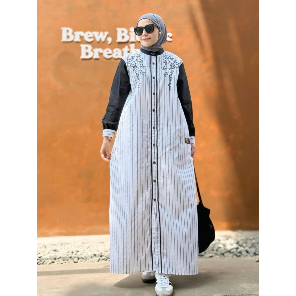 GYL Maxi Line Bordir - GYL Gamis Bordir Stripe