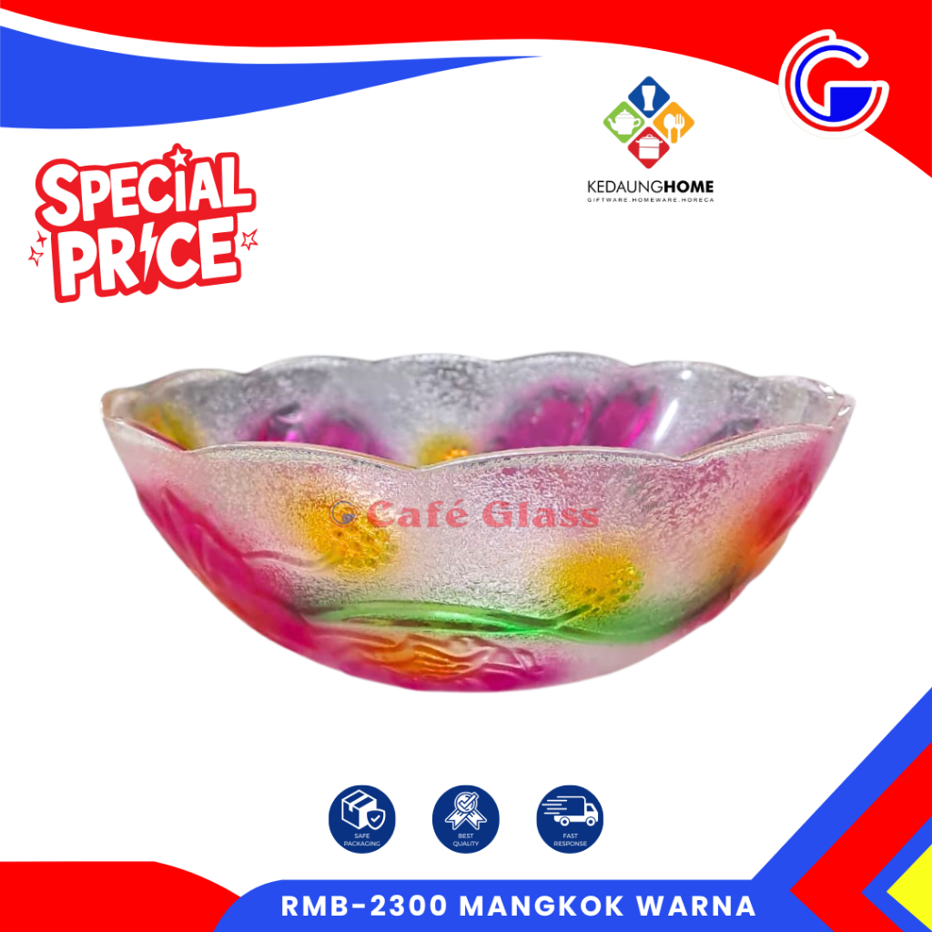 MANGKOK KACA BESAR | MANGKOK ES BUAH JUMBO | MANGKOK MOTIF BUNGA KEDAUNG RMB-2300