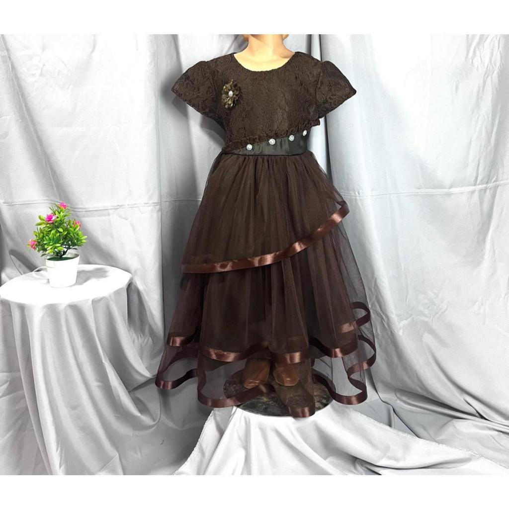 Dress Dresd Pesta Kondangan Ghaun Anaj Cewek 1-10 Th Ghaum Bocah Import Snak Perempuan Usia 6 Bln Sa