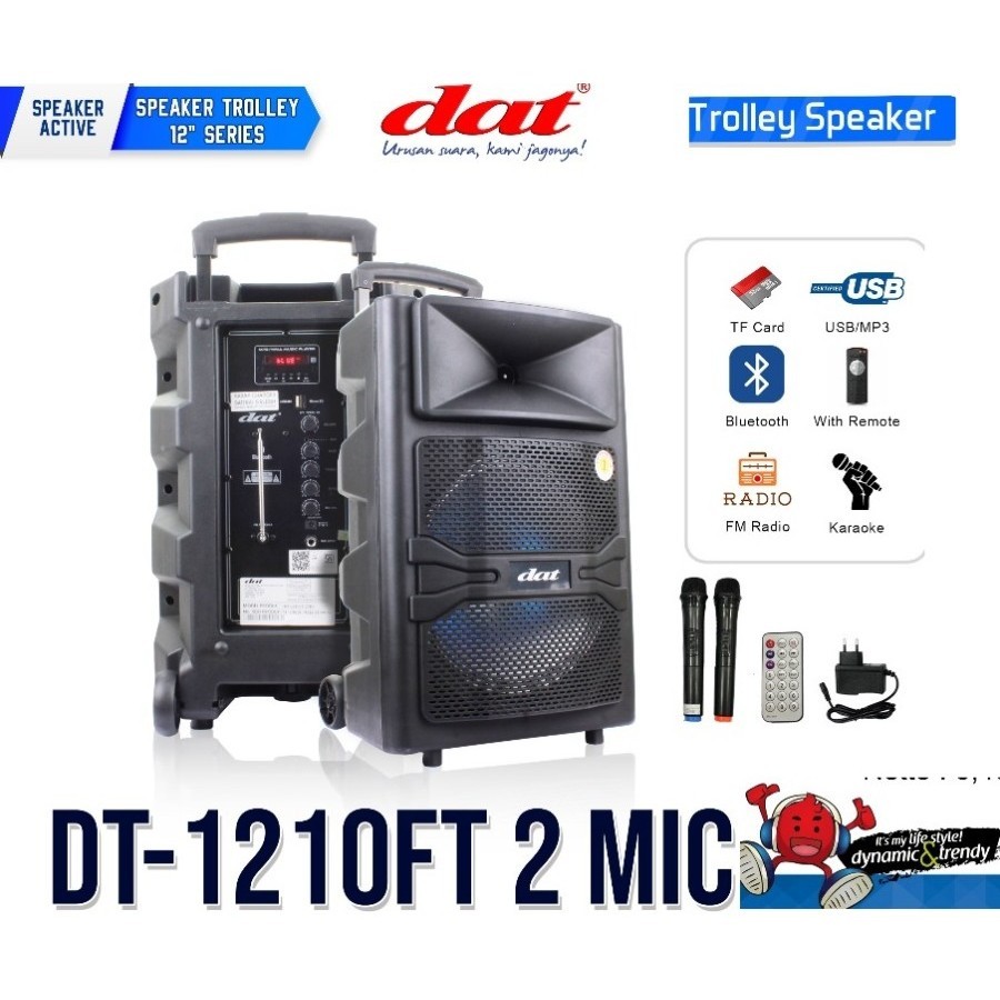 SPEAKER PORTABLE WIRELLES DAT DT-1210FT 2 MIC DT1210FT