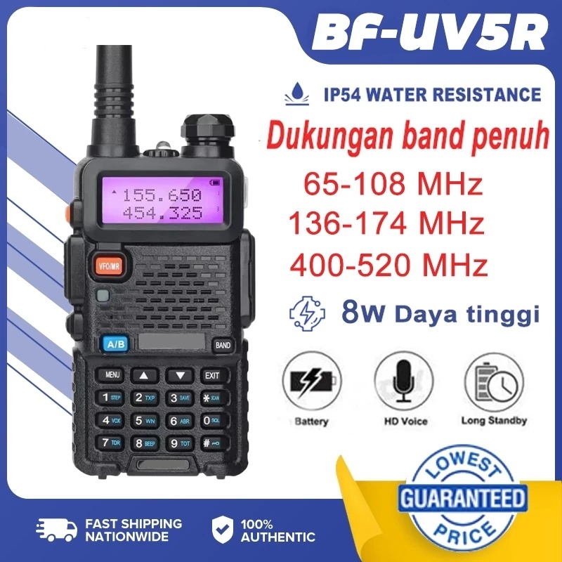 BAOFENG UV5R Walkie Talkie Dual Band 5W 8W 128CH UHF+VHF - HT UV-5R /HT Jarak Jauh Jarak 10km