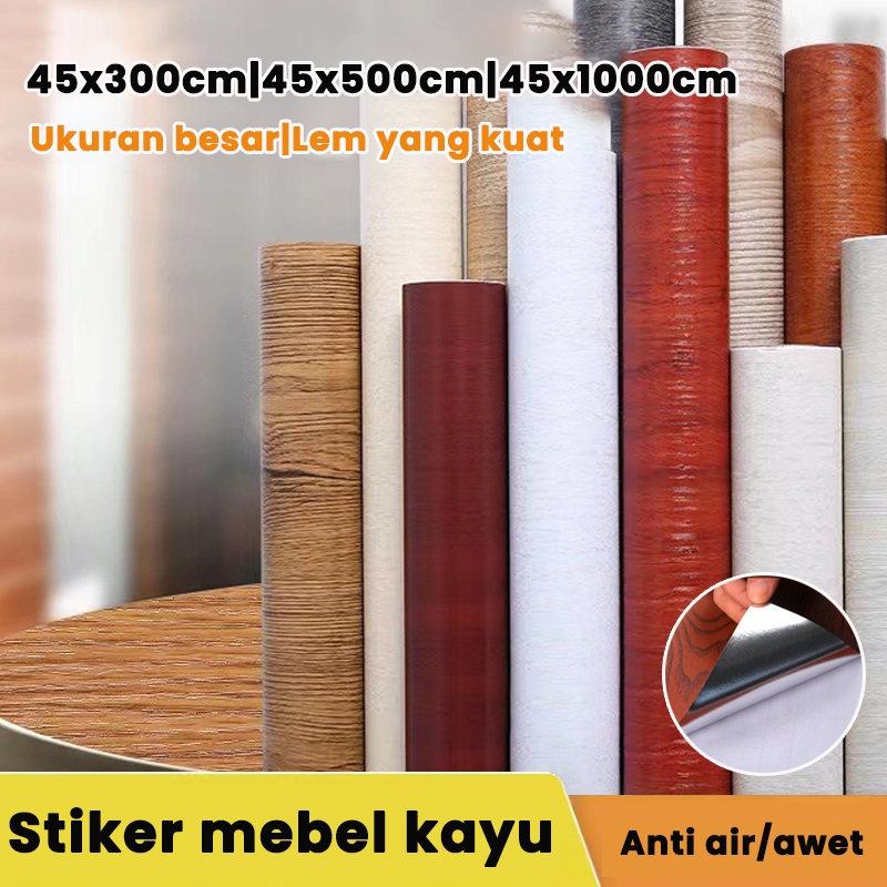 [Lem otomatis yang kuat]stiker kayu wallpaper motif kayu wallpaper lemari wallpaper lemari kayu walp