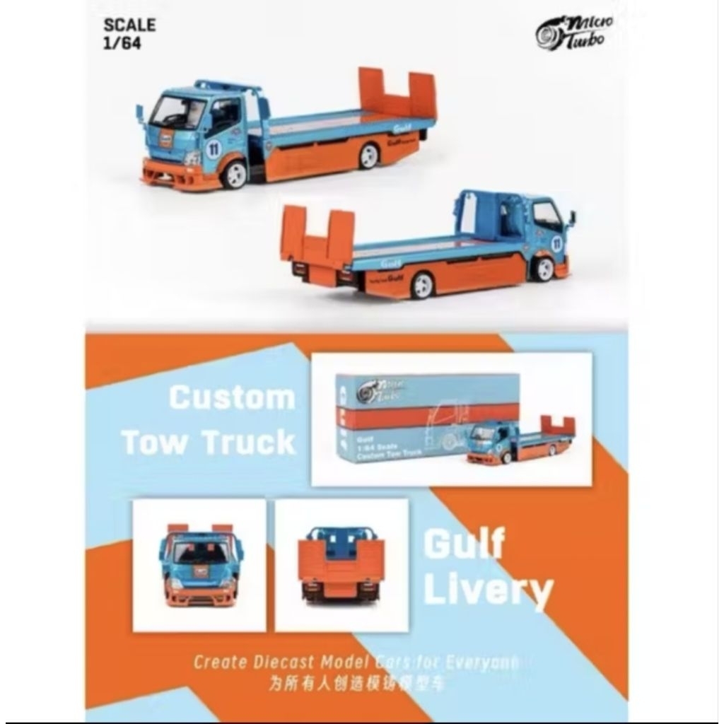 Micro Turbo "Gulf" 1:64 Scale Custom Tow Truck