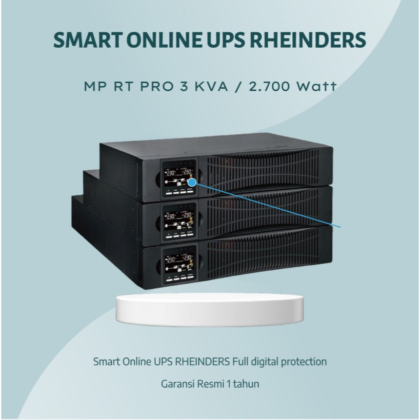 UPS 3000 VA Merk RHEINDERS / Smart Online UPS tipe Rackmount 3 KVA