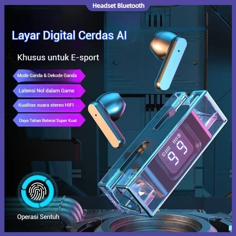 SP28 wireless earphones, long battery earphones TWS gaming earphones LED display, HIFI surround soun