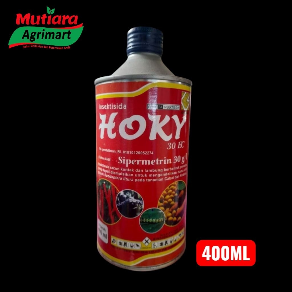 INSEKTISIDA HOKY 30EC @400ML // SIPERMETRIN 30G/L // PEMBASMI HAMA WERENG COKLAT // OBAT HAMA TANAMA