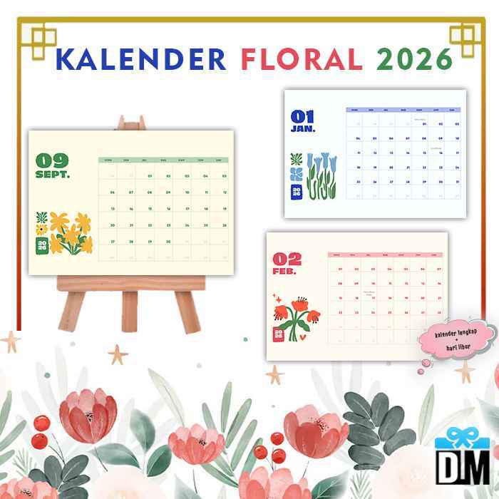 Kalender Duduk Aesthetic Kalender 2026 2027 2028 Minimalis Kalender Meja Simple Elegan #M