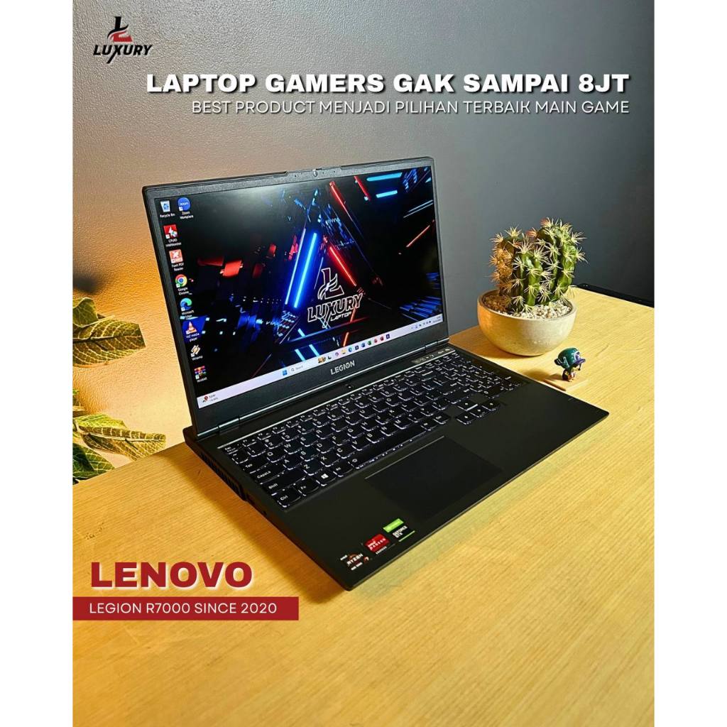 LAPTOP GAMING LENOVO LEGION R7000 2020 AMD RYZEN 7 NVIDIA GEFORCE GTX 1650 SSD RAM BACKLIGHT SECOND
