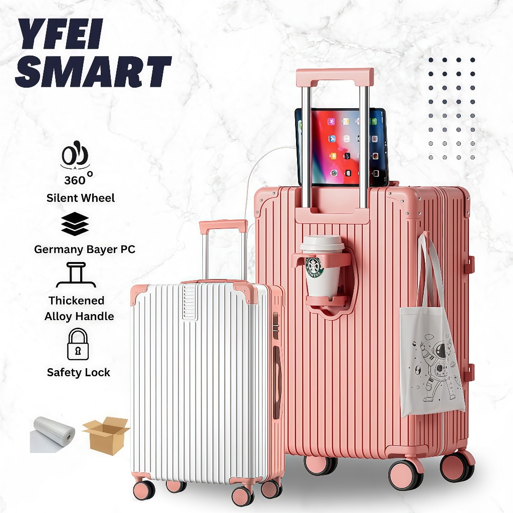 Yfei Germany PC Material Polo Koper 24 Inch jumbo 20 / 22 inch Kabin Bagasi Koper Tas Travel Polo be