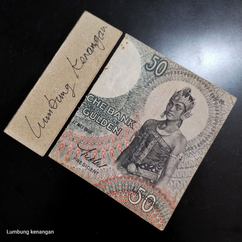 uang kuno Sanering 50 Gulden Wayang
