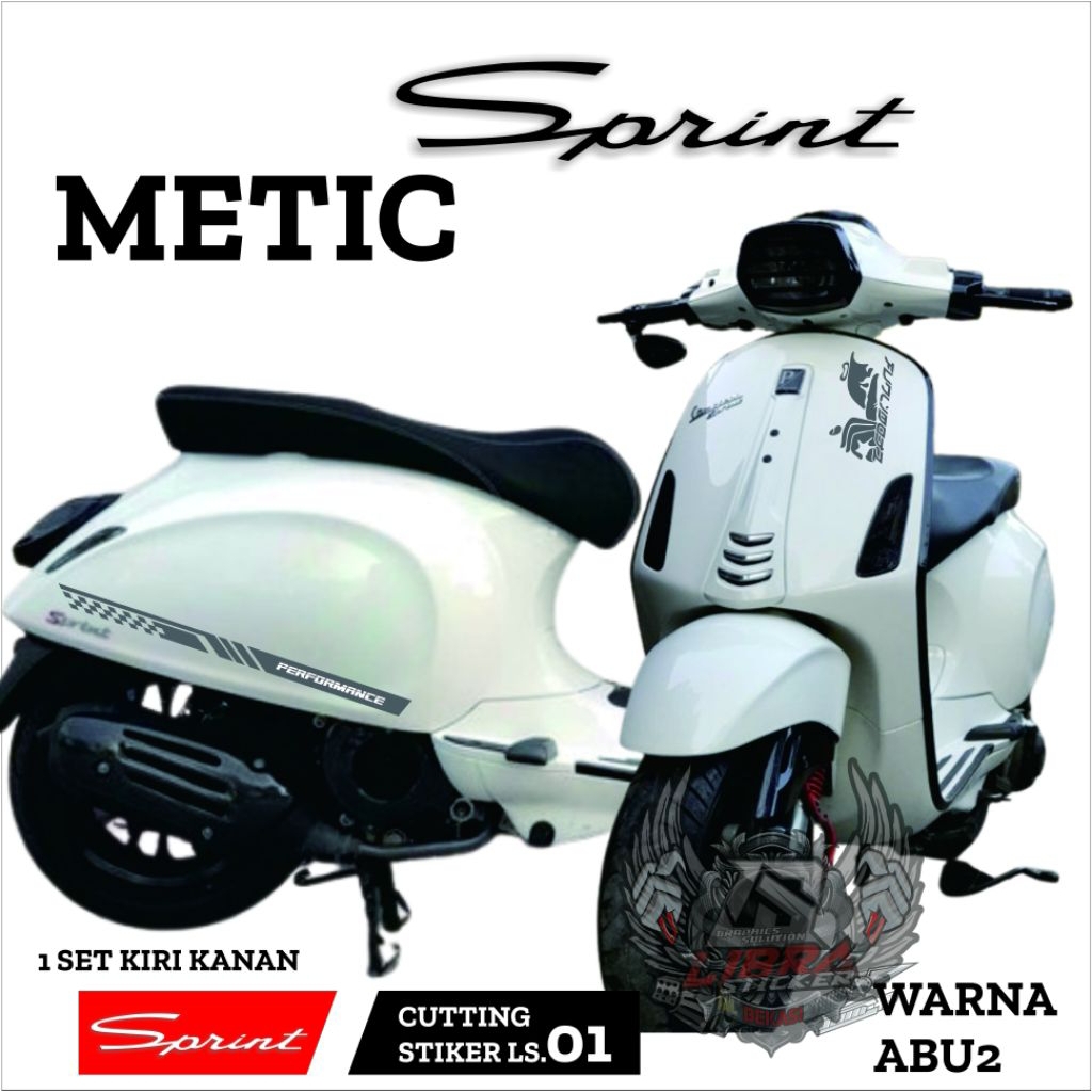 KATTING STIKER STRIPING  vespa metic sprint 160 STIKER STIPING VARIASI vespa sprint  160 Lis Body  v